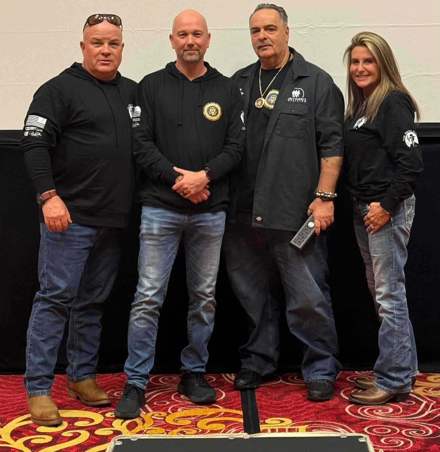Dirty Harry Sandwith (2nd from right) was recently inducted into the Detailers Hall of Fame by fellow Jersey detailer Bob Wiener (2nd from left) and Detailing Success' Renny (L) and Diane Doyle (R)